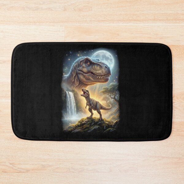 Item preview, T Rex Dinosaur Howling Moon Art Animal Lover designed and sold by DoodleTortle.