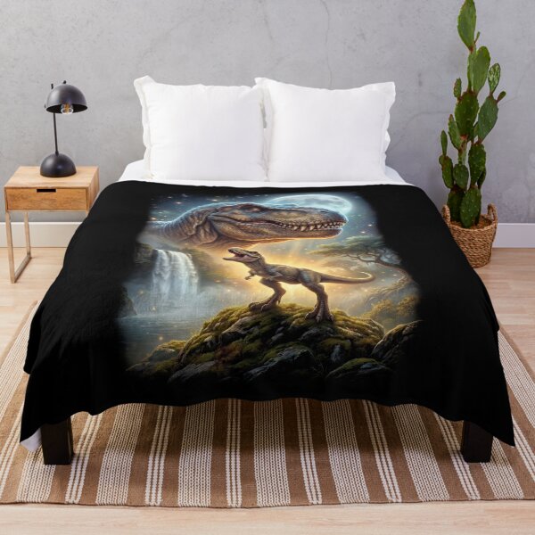 Item preview, T Rex Dinosaur Howling Moon Art Animal Lover designed and sold by DoodleTortle.
