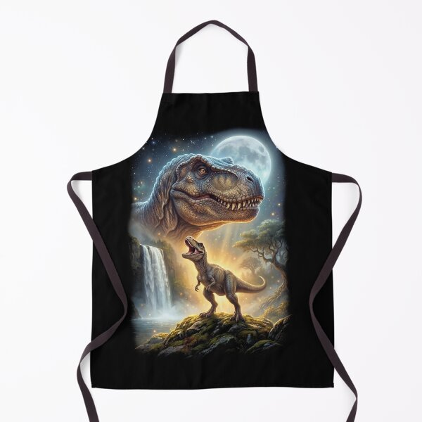 Item preview, T Rex Dinosaur Howling Moon Art Animal Lover designed and sold by DoodleTortle.