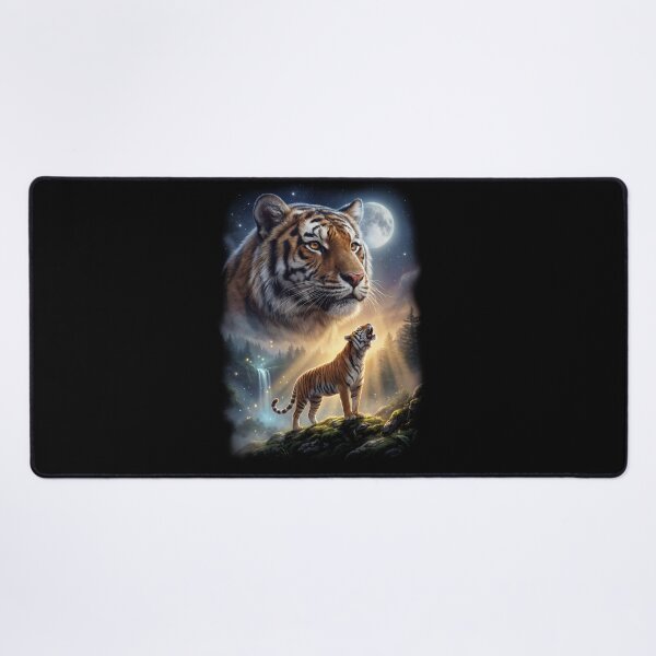 Item preview, Tiger Howling Moon Art Animal Lover designed and sold by DoodleTortle.