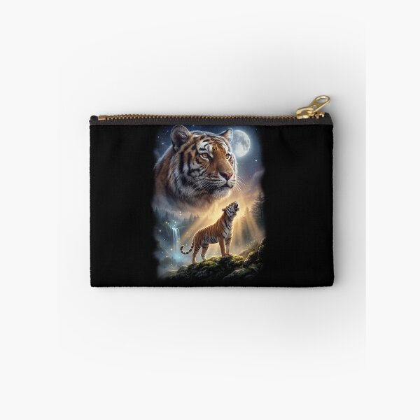Item preview, Tiger Howling Moon Art Animal Lover designed and sold by DoodleTortle.