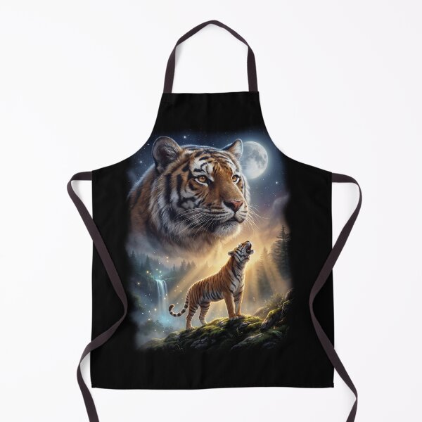 Item preview, Tiger Howling Moon Art Animal Lover designed and sold by DoodleTortle.