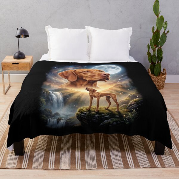 Item preview, Vizsla Howling Moon Art Dog Lover designed and sold by DoodleTortle.