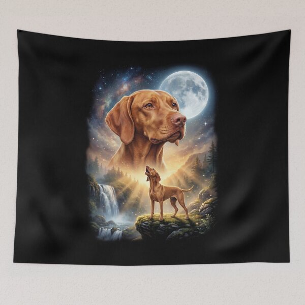 Item preview, Vizsla Howling Moon Art Dog Lover designed and sold by DoodleTortle.