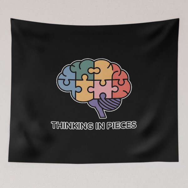 Item preview, Thinking In Pieces Minimal Brain Puzzle Shirt Funny Mind Humor Design designed and sold by ImaginedSpace7.