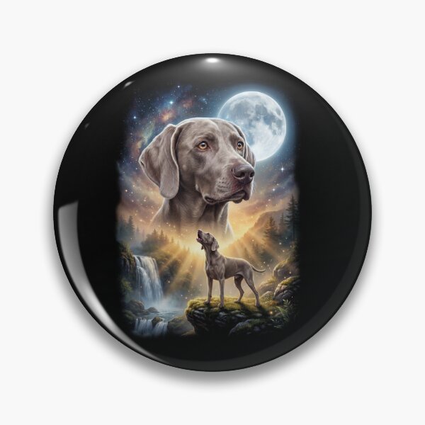 Item preview, Weimaraner Howling Moon Art Dog Lover designed and sold by DoodleTortle.