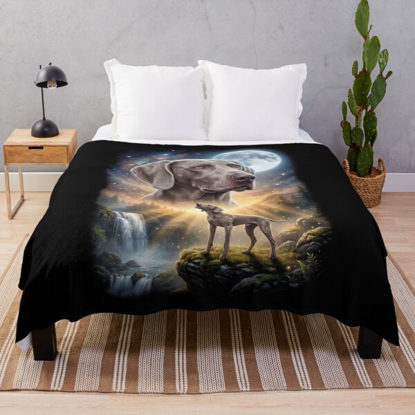 Item preview, Weimaraner Howling Moon Art Dog Lover designed and sold by DoodleTortle.