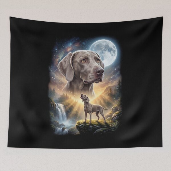 Item preview, Weimaraner Howling Moon Art Dog Lover designed and sold by DoodleTortle.