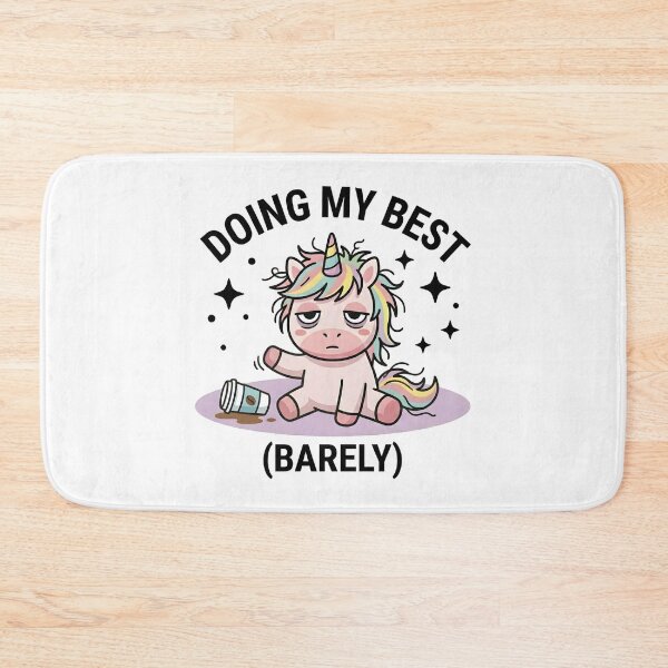 Item preview, Funny Unicorn Doing My Best Barely T-Shirt – Cute Relatable Meme designed and sold by DIRTYSKETCHH.