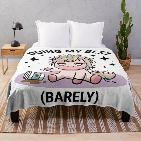 Item preview, Funny Unicorn Doing My Best Barely T-Shirt – Cute Relatable Meme designed and sold by DIRTYSKETCHH.