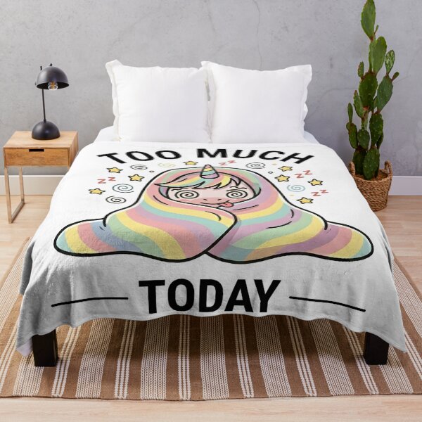 Item preview, Funny Unicorn Too Much Today T-Shirt – Cute Overwhelmed Meme designed and sold by DIRTYSKETCHH.
