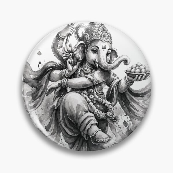 Item preview, Ganesha Black and White – Remove obstacles, invite abundance designed and sold by Ishiki-D.