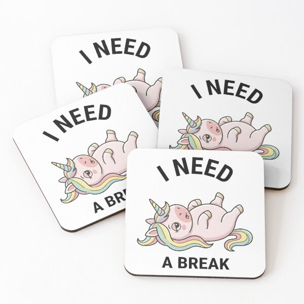 Item preview, Funny Unicorn I Need A Break T-Shirt – Cute Tired Meme Design designed and sold by DIRTYSKETCHH.
