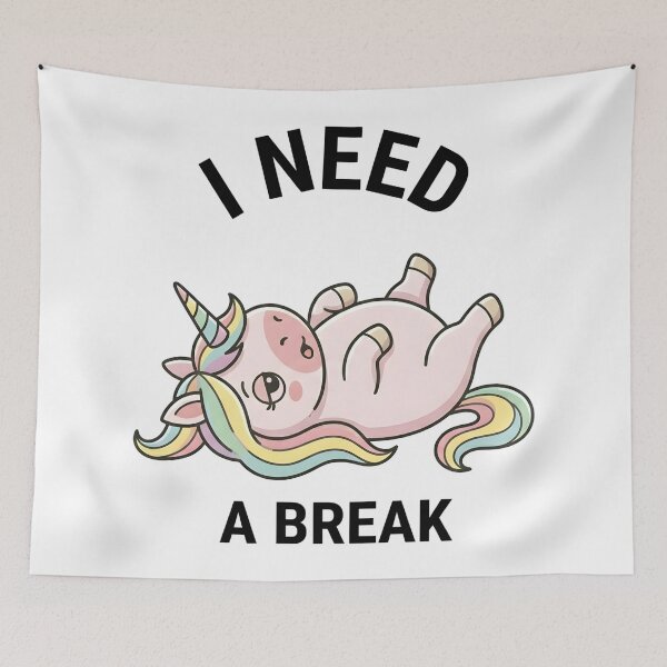 Item preview, Funny Unicorn I Need A Break T-Shirt – Cute Tired Meme Design designed and sold by DIRTYSKETCHH.