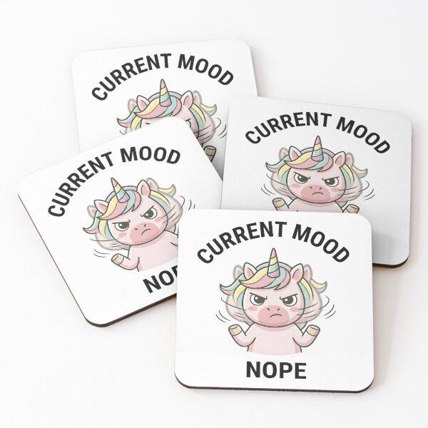 Item preview, Funny Unicorn Current Mood Nope T-Shirt – Cute Sarcastic Meme designed and sold by DIRTYSKETCHH.