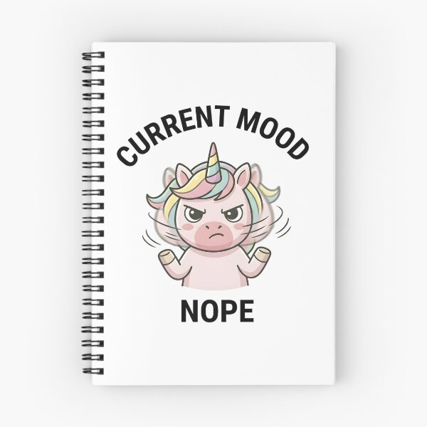 Item preview, Funny Unicorn Current Mood Nope T-Shirt – Cute Sarcastic Meme designed and sold by DIRTYSKETCHH.