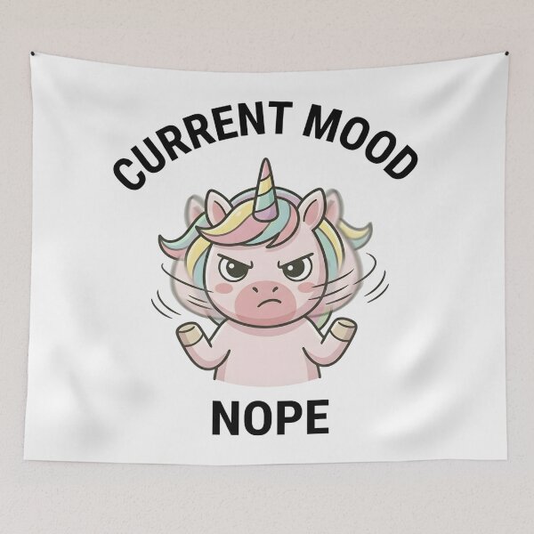 Item preview, Funny Unicorn Current Mood Nope T-Shirt – Cute Sarcastic Meme designed and sold by DIRTYSKETCHH.