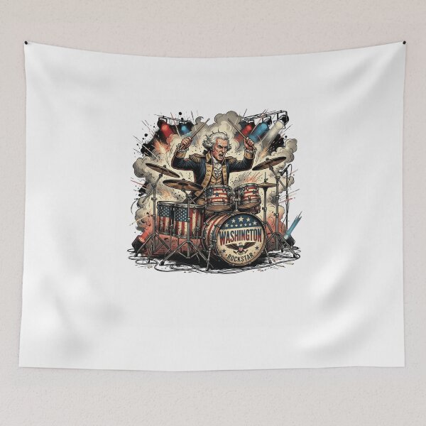 Item preview, WASHINGTON ROCKSTAR George Washington Drummer designed and sold by snowry.
