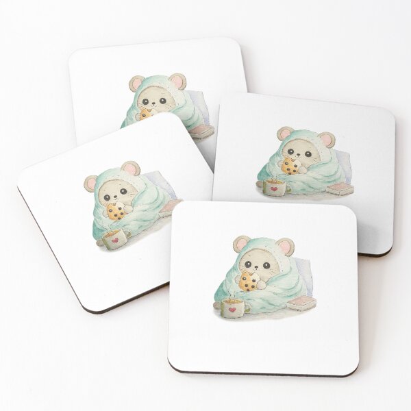 Item preview, Cute mouse eating a cookie in a blanket  designed and sold by Artful Things.