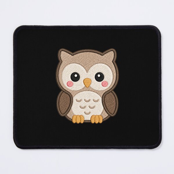 Item preview, Cute Owl Sitting Kawaii Minimal Embroidery Style Forest Animal Design designed and sold by ColorSplash123.