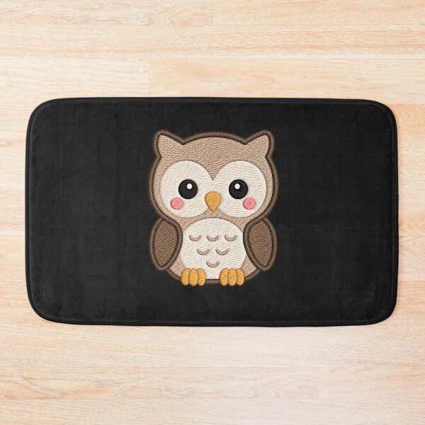 Item preview, Cute Owl Sitting Kawaii Minimal Embroidery Style Forest Animal Design designed and sold by ColorSplash123.