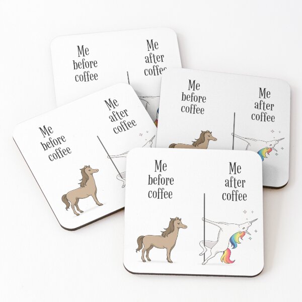 Item preview, Before & After Coffee Unicorn designed and sold by wingoo22.