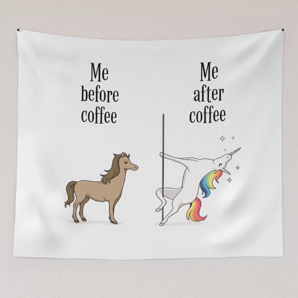 Item preview, Before & After Coffee Unicorn designed and sold by wingoo22.