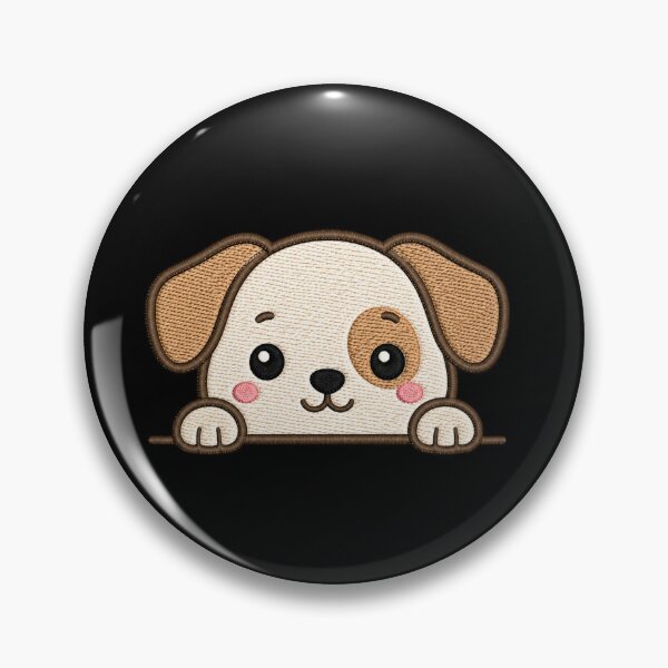 Item preview, Cute Dog Peeking Kawaii Minimal Embroidery Style Design designed and sold by ColorSplash123.