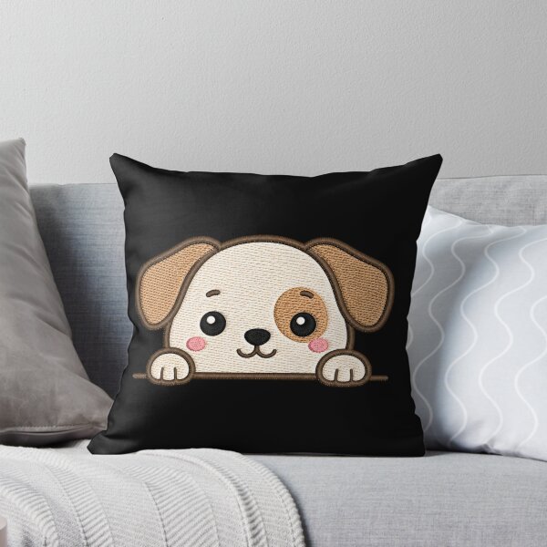 Item preview, Cute Dog Peeking Kawaii Minimal Embroidery Style Design designed and sold by ColorSplash123.