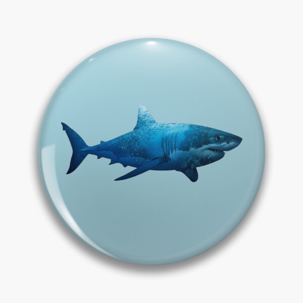 Item preview, Great White Shark Ocean Life Double Exposure Silhouette designed and sold by BirdsnStuff.