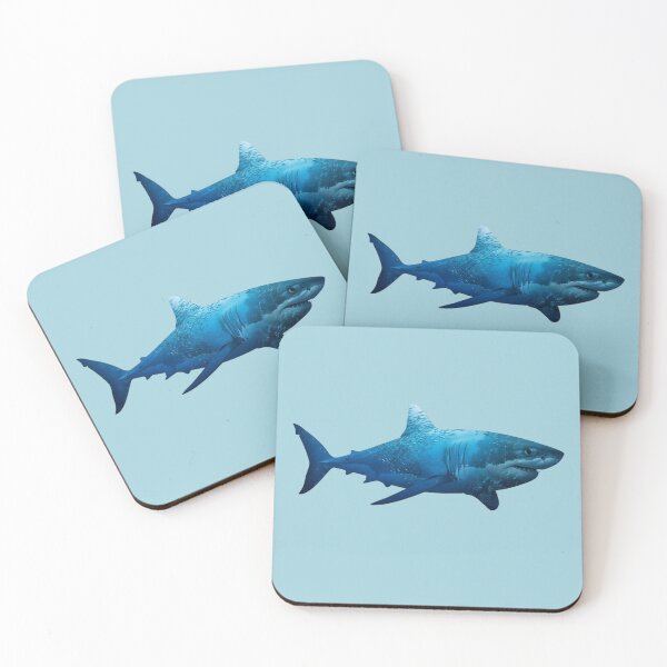 Item preview, Great White Shark Ocean Life Double Exposure Silhouette designed and sold by BirdsnStuff.