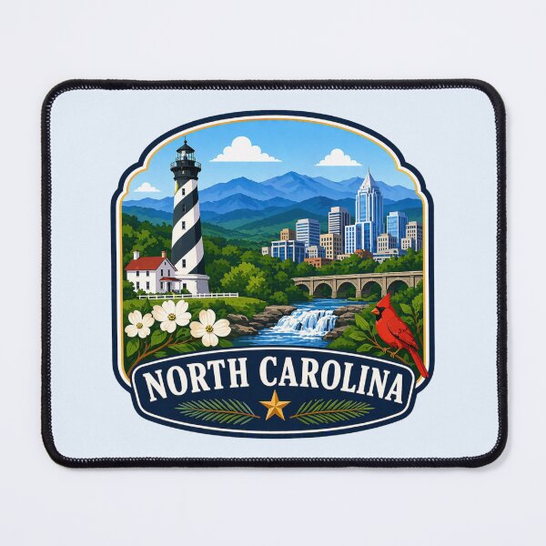 Item preview, North Carolina - Mountains, Lighthouse, and Waterfall designed and sold by Myra365Art.