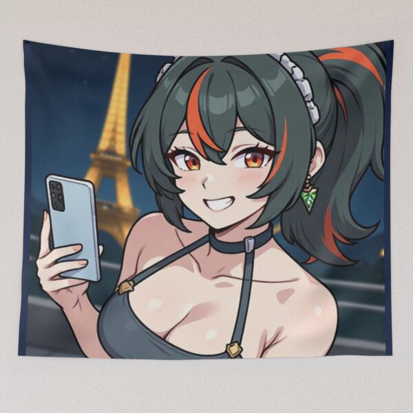 Item preview, Zhu Yuan Paris Night Out Aesthetic Fan Art designed and sold by Jimakmo.