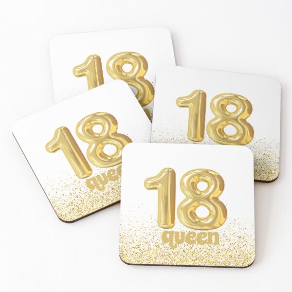 Item preview, golden number 18 & word queen for 18th birthday designed and sold by Samahprints.