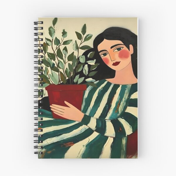 Item preview, Woman with Green Plant designed and sold by Vicky Brago-Mitchell®.