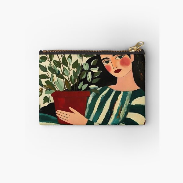 Item preview, Woman with Green Plant designed and sold by Vicky Brago-Mitchell®.