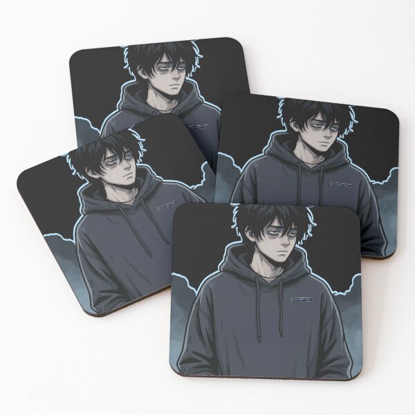 Item preview, Numb Dark Anime Boy Hoodie Aesthetic Manga Art Emotional Design Sticker Poster Gift designed and sold by AmazingEG.