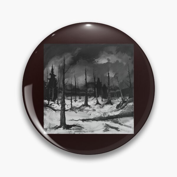 Item preview, Dark Winter Forest Black and White Gothic Landscape Art designed and sold by inkoutninja.