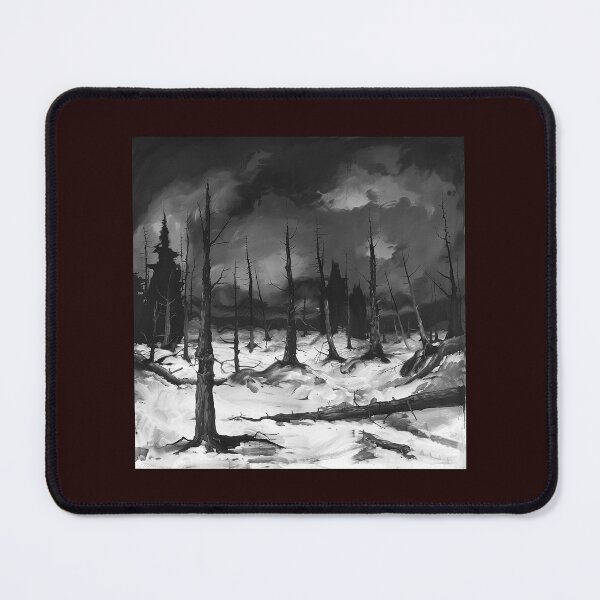 Item preview, Dark Winter Forest Black and White Gothic Landscape Art designed and sold by inkoutninja.
