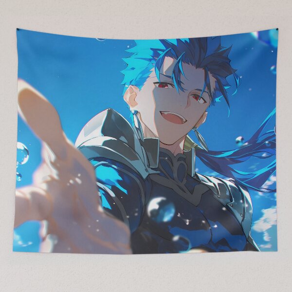 Item preview, Lancer Fate Stay Night Blue Sky Water Splash Heroic Anime Boy designed and sold by SuperTeamCanada.