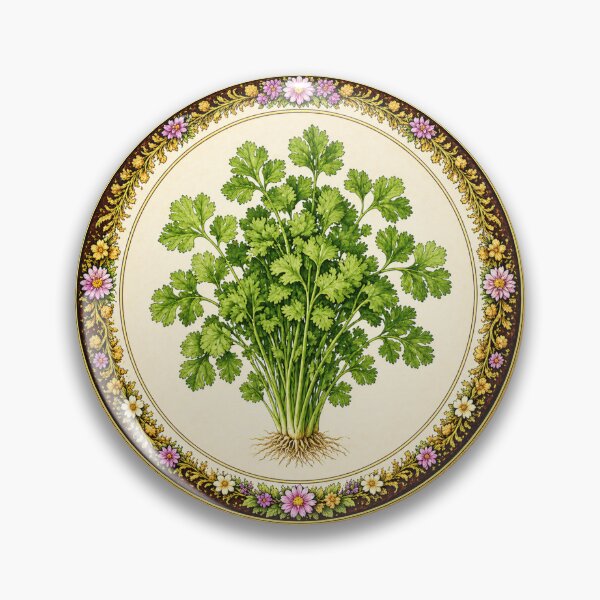Item preview, Cilantro – Bright Zest Garden Herb Portrait designed and sold by TheJoyfulPen.