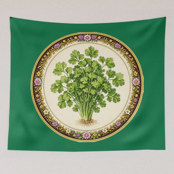 Item preview, Cilantro – Bright Zest Garden Herb Portrait designed and sold by TheJoyfulPen.