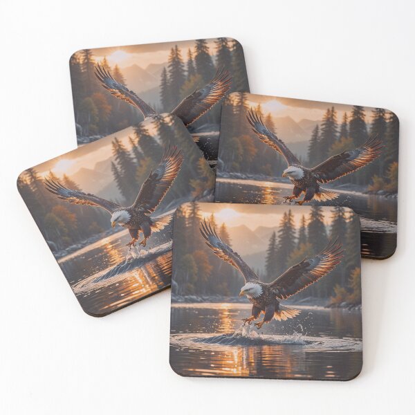 Item preview, Majestic Eagle Fishing Lake Wall Art designed and sold by BeautifulVirtues.