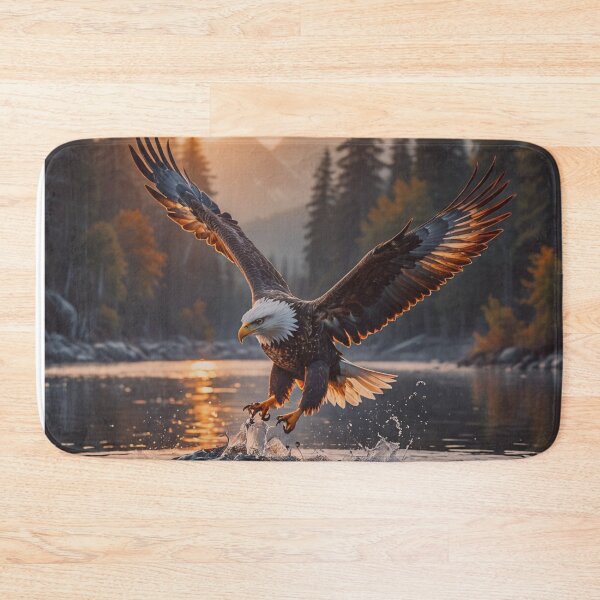 Item preview, Majestic Eagle Fishing Lake Wall Art designed and sold by BeautifulVirtues.