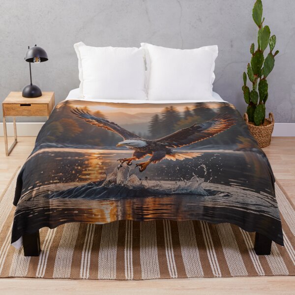 Item preview, Majestic Eagle Fishing Lake Wall Art designed and sold by BeautifulVirtues.