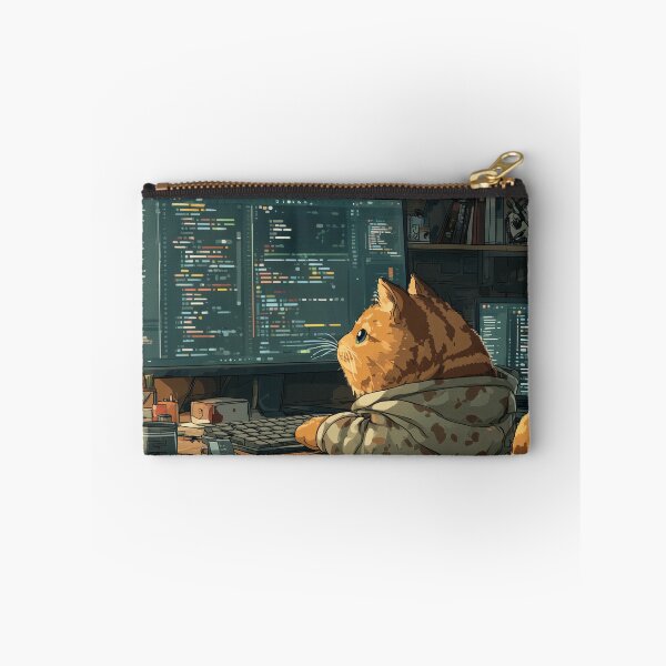 Item preview, Coding Cat at Night Programmer Cat Aesthetic designed and sold by Meow-Attitude.