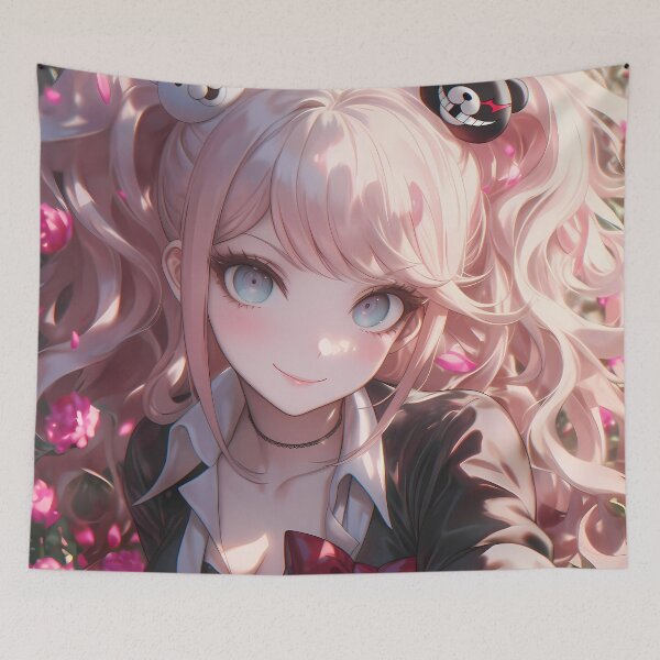 Item preview, Junko Enoshima Danganronpa Rose Garden Blonde Twin Tails Sweet Smile designed and sold by SuperTeamCanada.