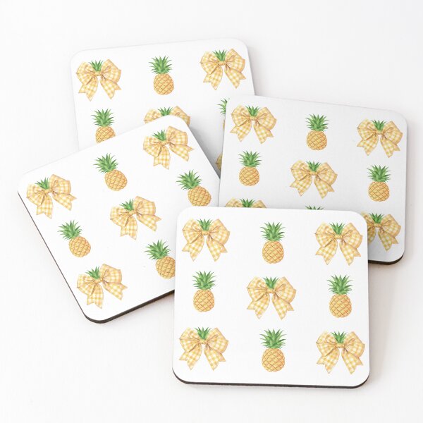 Item preview, Coquette Pineapple Yellow Gingham Bows Summer Fruit designed and sold by VibranPalette.