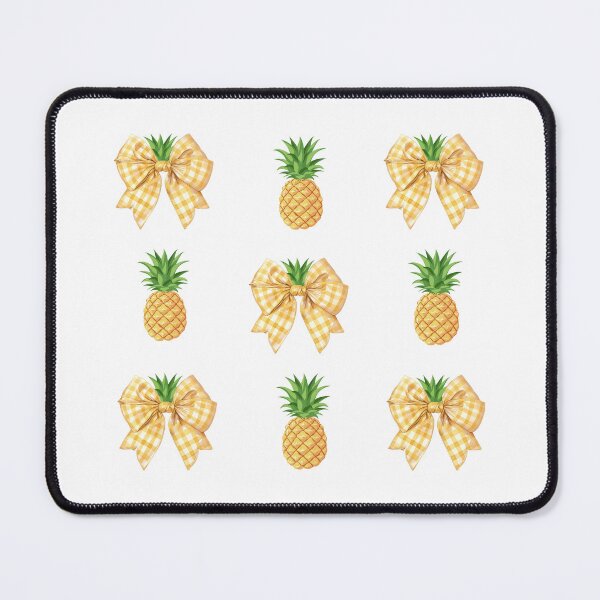 Item preview, Coquette Pineapple Yellow Gingham Bows Summer Fruit designed and sold by VibranPalette.
