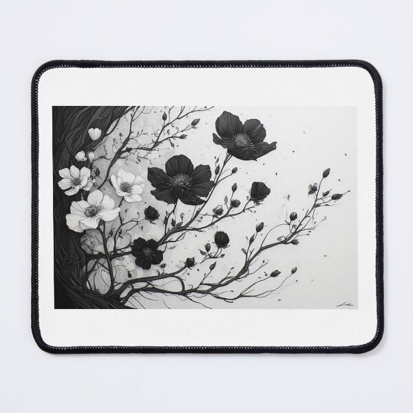 Item preview, Flowers black,white designed and sold by Kari's shop.